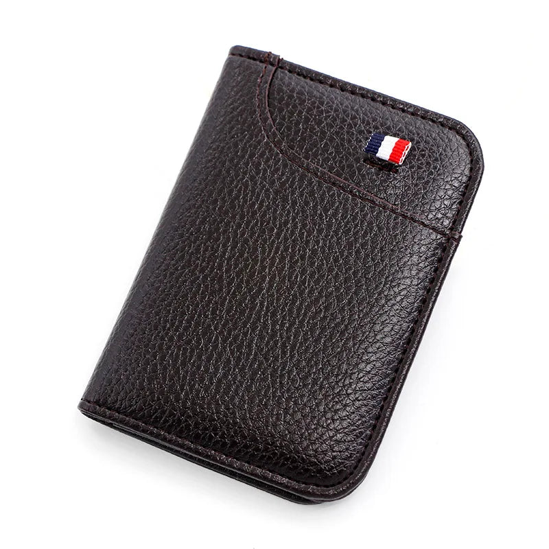 Portable card holder, ultra-thin soft coin purse, PU credit card, social security card, medical card, men's slim short wallet Oasis Select Coffee
