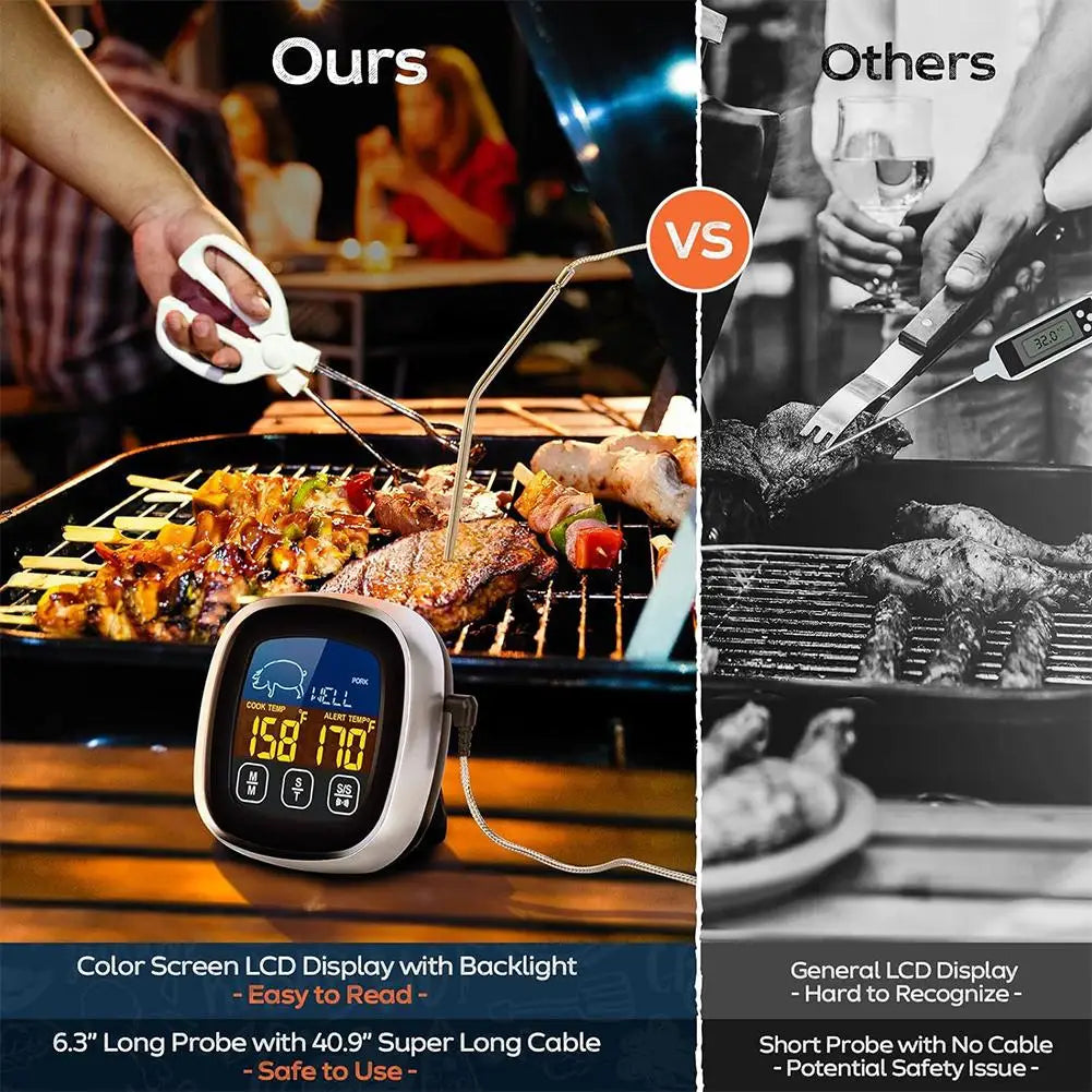 Digital Kitchen Thermometer Probe Touch Screen Meat Barbecue Food Temperature Measure Tool Steak BBQ Timer Cooking Tools 1PC Oasis Select