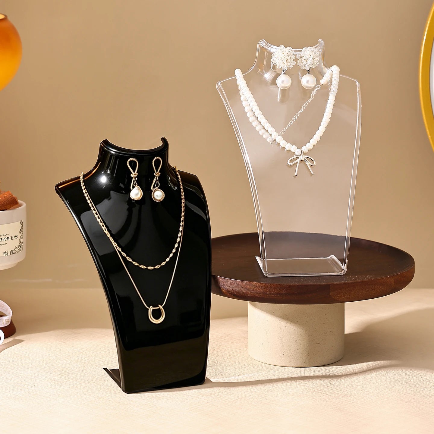 1 Portrait Jewelry Display Stand Vertical Necklace Earring Storage Stand, Jewelry Store Home Display Stand Perfect Holiday Gift Oasis Select