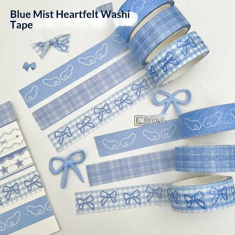 2/3Pcs INS Style Decorative Tape Set Wing Bow Grid Pattern Cute Adhesive Tapes for DIY Scrapbooking Journaling Craft Projects Oasis Select A