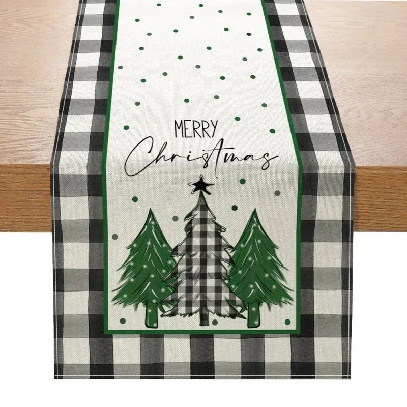 Christmas Table Runner Merry Christmas Decorations For Home 2025 Cristmas Table Flag Cover Navidad Noel Gift New year Tablecloth Oasis Select Style3 33x180cm