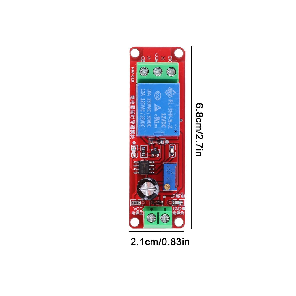 NE555 Delay Timer Relay Module 5V/12V – 0–10S Adjustable Switch Timer Relay Module Oasis Select