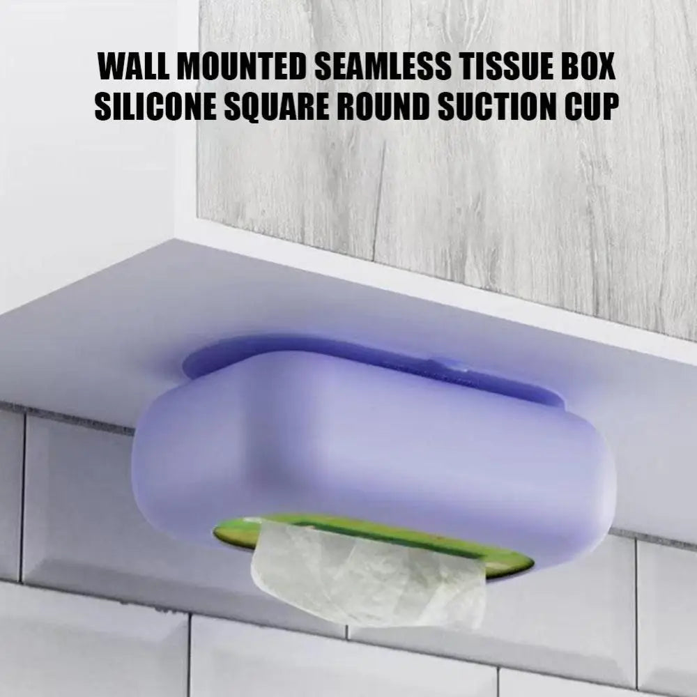 New Silicone Suction Cup Tissue Box Large Capacity Desktop Tissue Drawer Anti-Wear Super Soft Durable Car Tissue Box Oasis Select