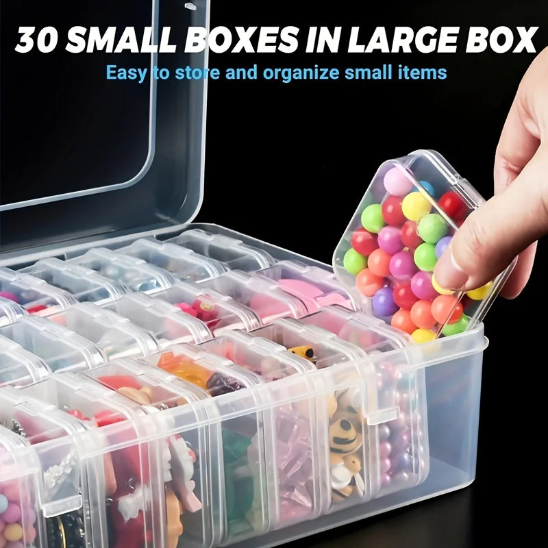 Plastic Storage Box Set With Small Containers For Jewelry Beads Craft Accessories Clear Organizer Case Fridge Produce Basket Oasis Select