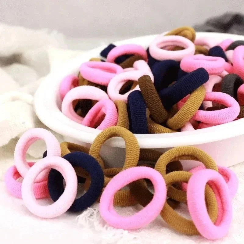 200PCS Women Girls Colorful Nylon Elastic Hair Bands Ponytail Hold Small Hair Tie Rubber Bands Scrunchie Hair Accessories Oasis Select