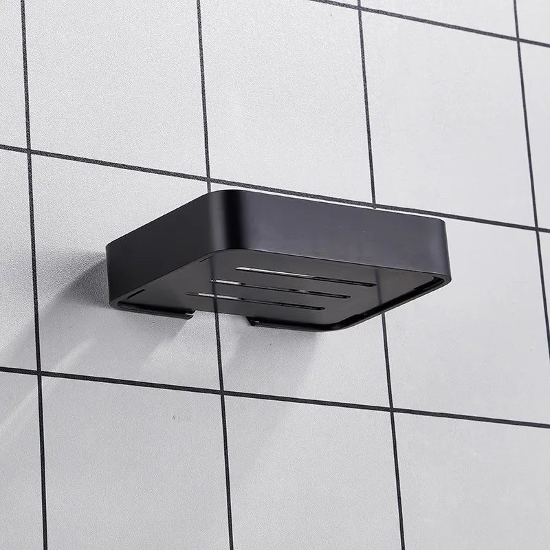 Aluminium Bathroom Shower Storage Soap Tray Mesh Rack Soap Dishes Wall Mounted Drain Soap Dish Box Home Accessories Oasis Select