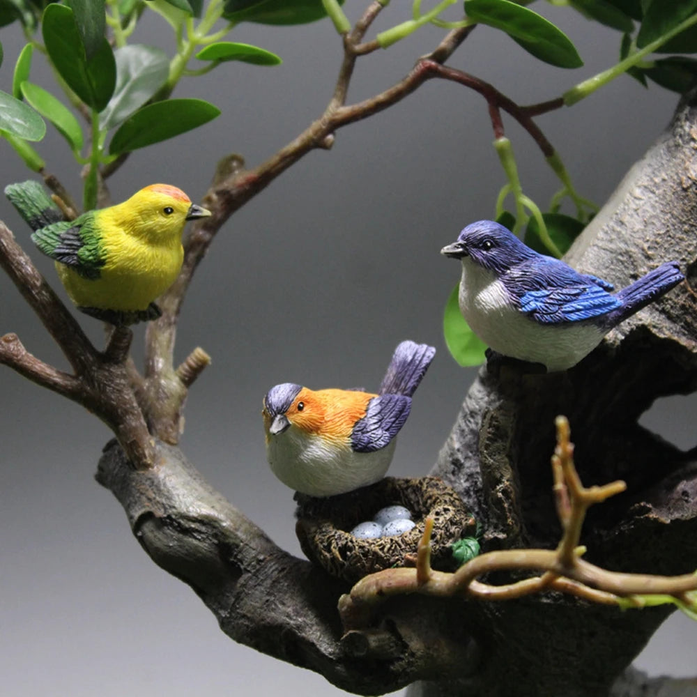 Crafts Dollhouse Little Birds Animal Model Succulent Plant Home Decor Fairy Garden Decor Micro Landscape Miniature Figurines Oasis Select