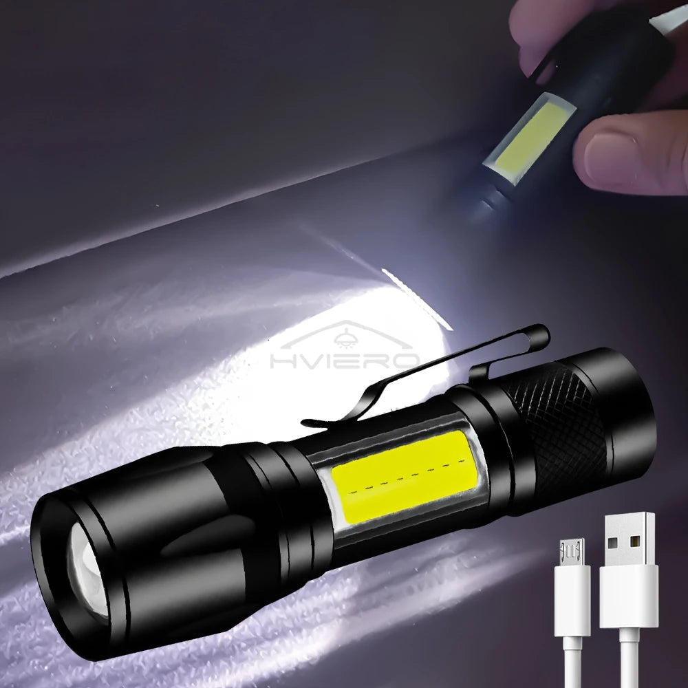 Mini USB Rechargeable Zoomable LED Flashlight – Waterproof