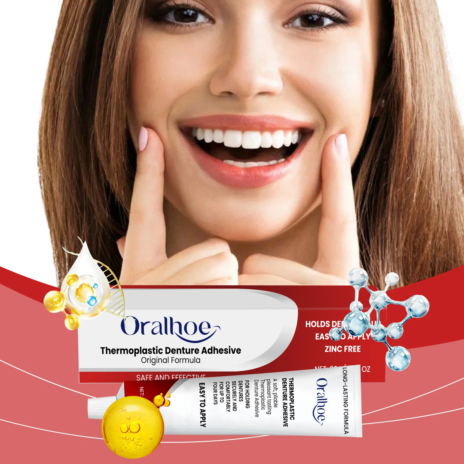 Comfort Denture Adhesives Glue Teeth Care Thermoplastic Denture Silicone Reline Kit Adhesive Cushion Friction Fixed Dentures Oasis Select