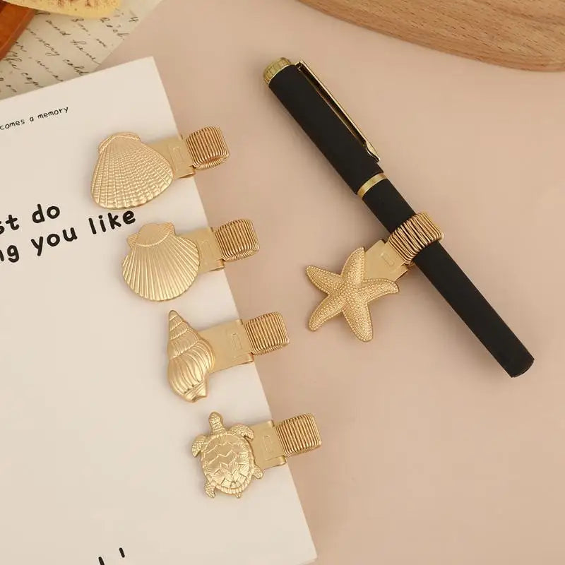 Ocean Turtle Metal Pen Clip Compact Spring Loaded Pen Holder for Pocket Notebook Journal Hiking Use Oasis Select
