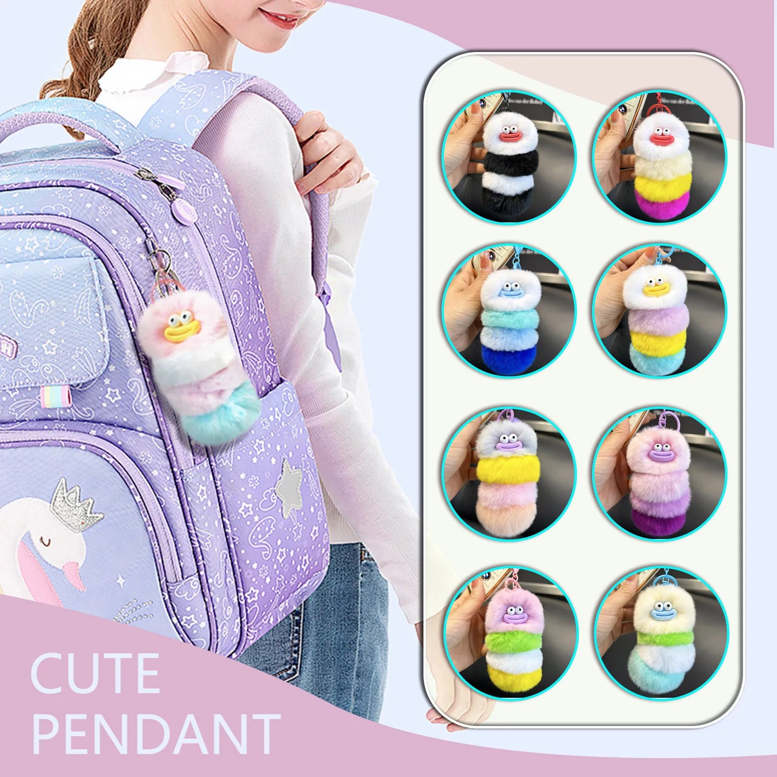 Back To School Gift Keychain Primary School Student Gift Back To School Charm Back To School Keychain Insect Plush Gift Oasis Select