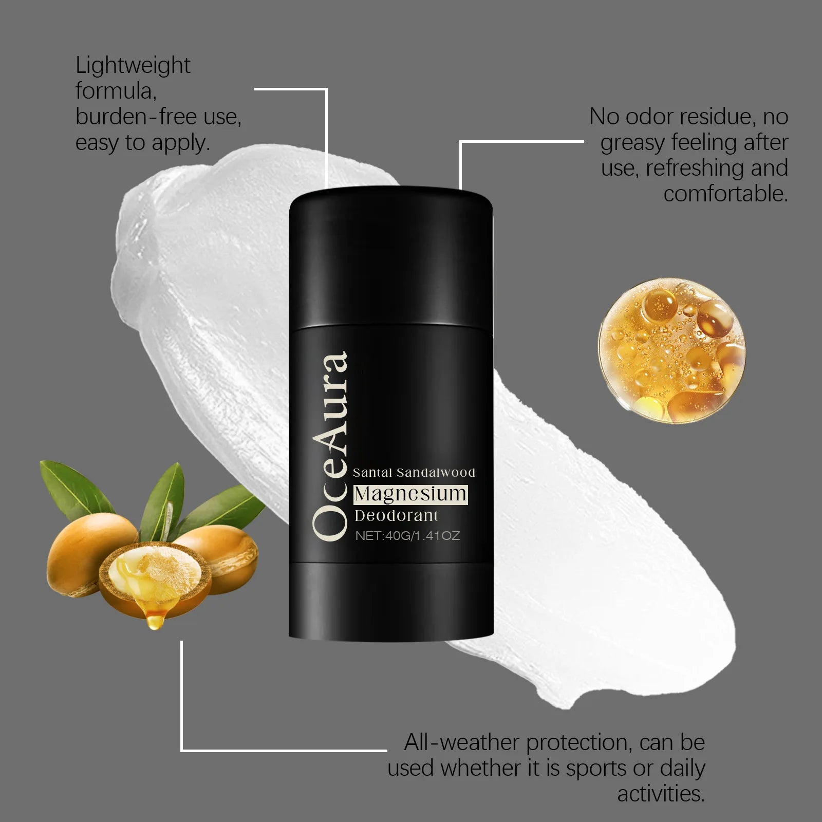 Sandalwood Deodorant Stick Anti Odor Remove Underarm Smell Persistent Aroma Refresh Charming Outdoor Body Antiperspirant Stick Oasis Select