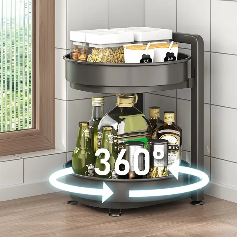 Multi-functional Rotary seasoning rack, seasoning storage box, turntable supplies storage rack Oasis Select