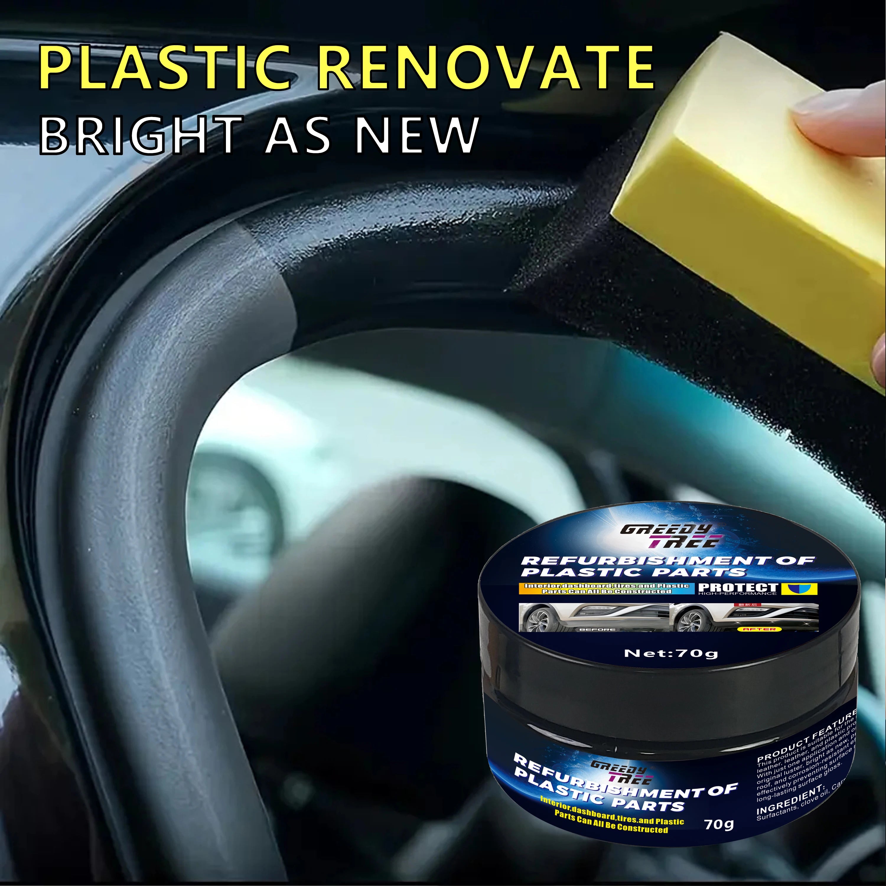 Car Interior Plastic Restorer Cream – Dashboard & Tire Renewal