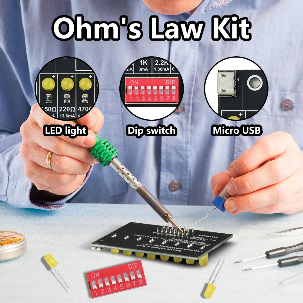 Soldering Practice Kit DIY Electronic Circuit Project Resistor Learning Board Electronic Teaching Lab Training Soldering Kit Oasis Select