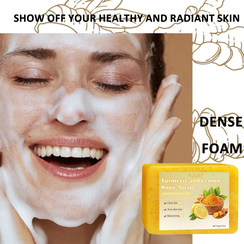 2PCS lemon ginger yellow soap and citric acid soap, used for washing face and hands, softening rough skin, moisturiz. Oasis Select
