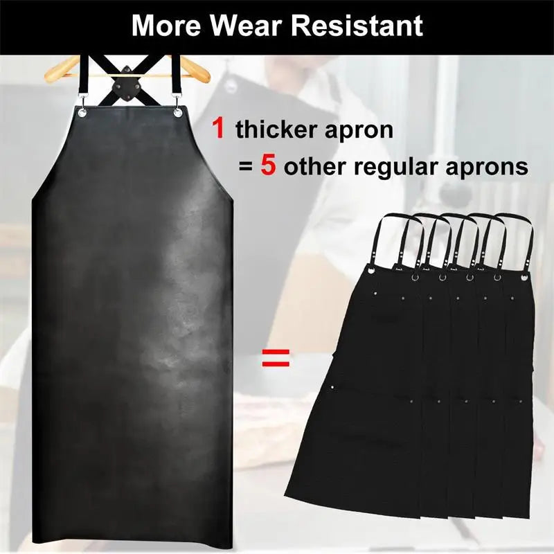 Beef Tendon Oil-proof Waterproof Heavy-duty Butcher Apron Kitchen Apron Vest Labor Insurance Aquatic Work Clothes Unisex Oasis Select