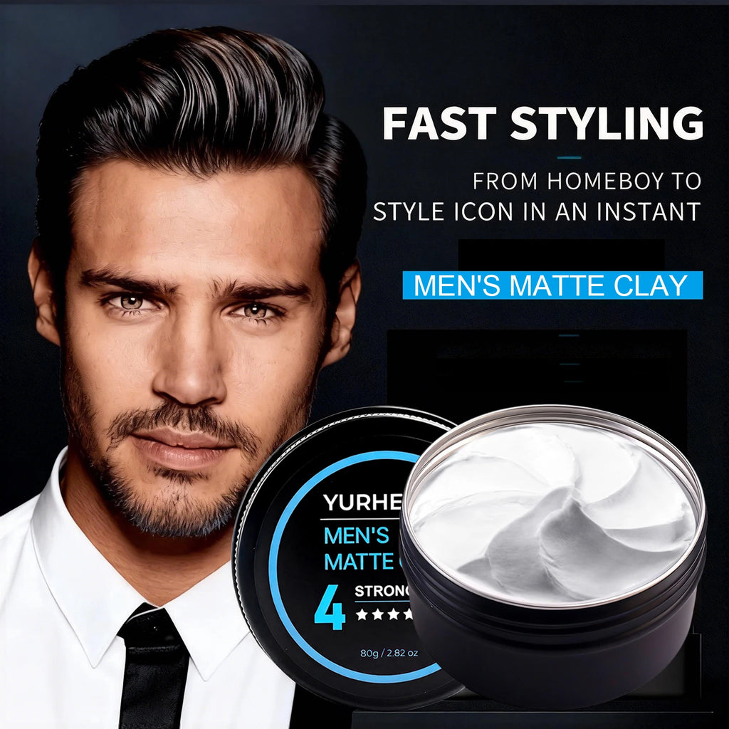 Men's Hair Clay Strong Hold Matte Finish – Natural Look 80g Hair Styling Clay Oasis Select