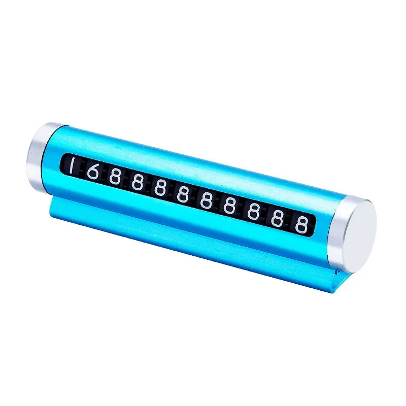 Metal Car Temporary Parking Card Universal Rotate Phone Number Plate Aluminum Stickers Park Stop in Car-styling Auto Accessories Oasis Select Blue 1PC