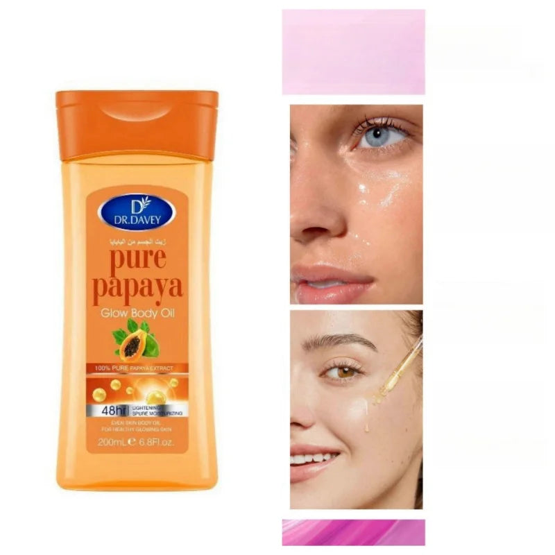 DR.DAVEY Papaya Glow Body Oil – Moisturizing Massage Oil 200ml