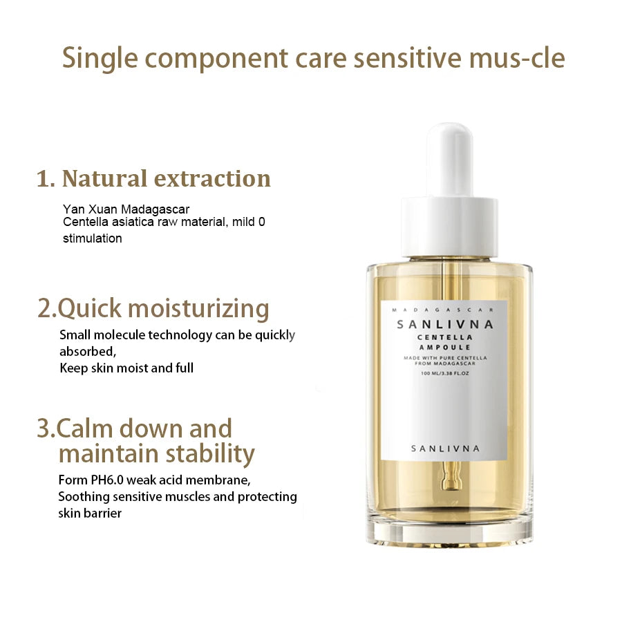 Madagascar Centella Asiatica Ampoule Facial Serum , Prone and Sensitive Skin Moisturizing Skin Firming Korean Glass Skin car Oasis Select