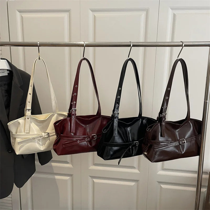 1pcs High End Retro Trendy Bag for Women's Maillard Single Shoulder Large Capacity Commuting Tote Bag Oasis Select