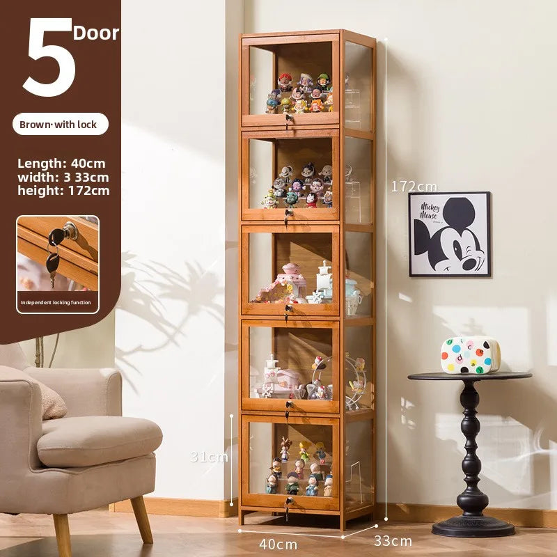 Figure display cabinet with lock acrylic display stand transparent dustproof model building block ornament shelf display box Oasis Select Five doors 40 long