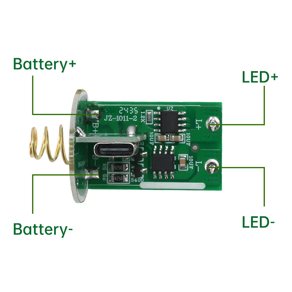 3-4.2V LED Drive Board Type-c Micro USB Charging Flashlight Drive Switch PCB Circuit Board DIY Light Kit for 18650 26650 Battery Oasis Select