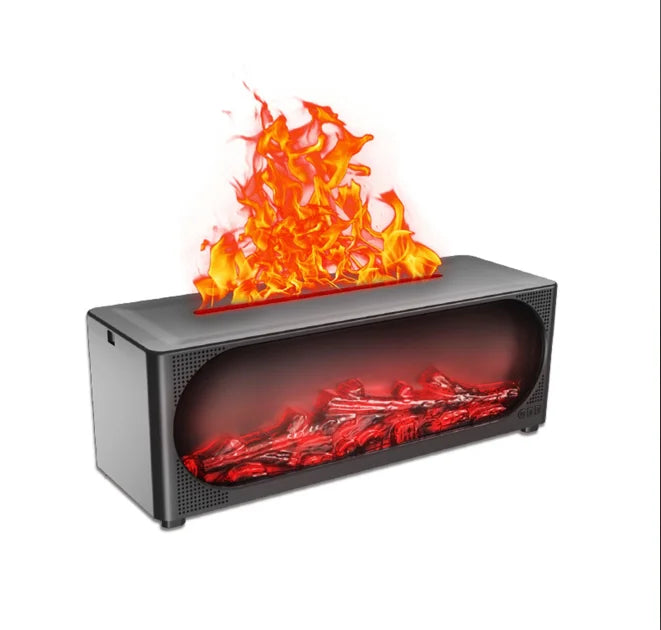 Fireplace Flame Humidifier Bluetooth Speaker & Aroma Diffuser Flame Humidifier Diffuser Oasis Select Volcano black US
