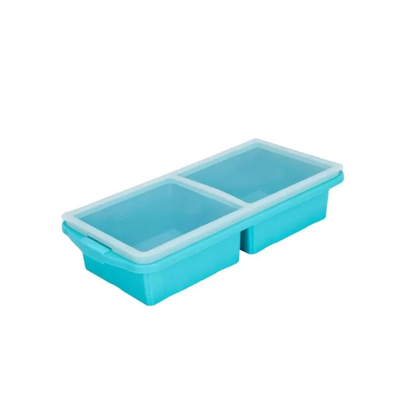 Large Capacity Silicone Tray Food Grade for Hot Pot Broth Stock Sauce Freezer Storage Containers Reusable Kitchen Gadget Oasis Select Blue-2 grid