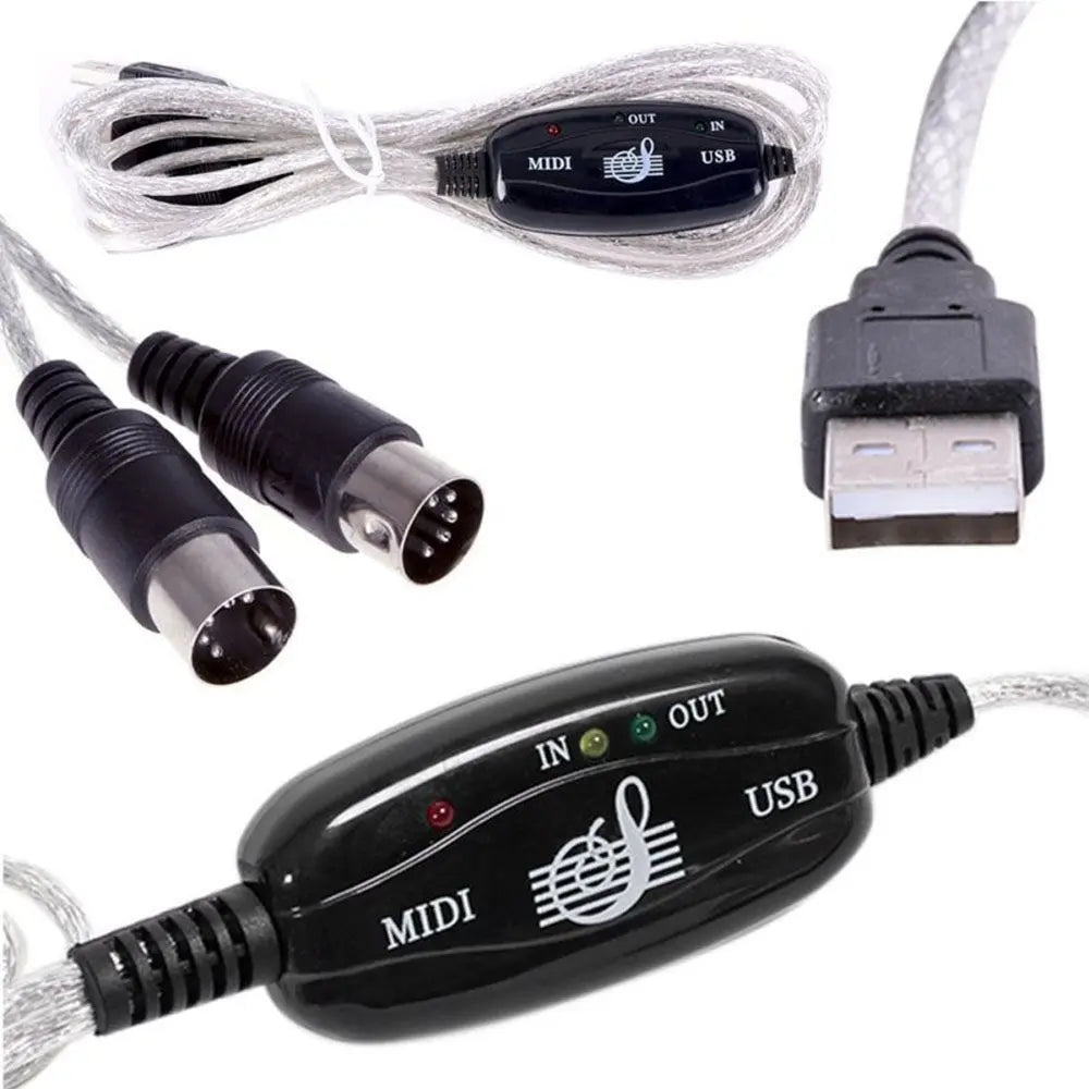 Interface for Electric Piano for Keyboard PC Audio Music Line MIDI to USB Cable MIDI Cable Drum Adapter USB IN-OUT Converter Oasis Select