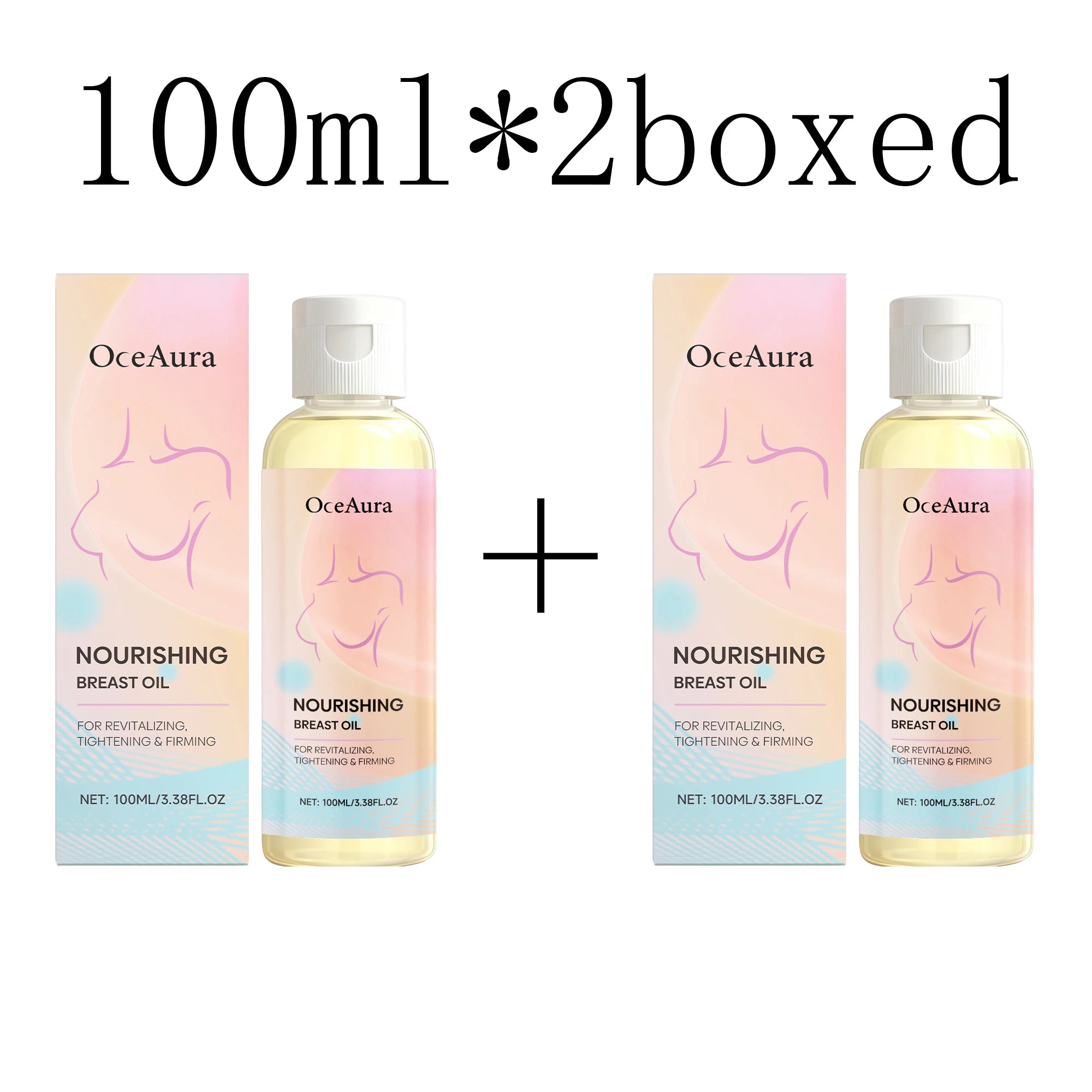 OceAura Breast Massage Oil Improve Skin Firmness Shape Breast Contours Enhance Body Curves Nourish Breast Skin Elasticity Oasis Select 100ml X 2boxed