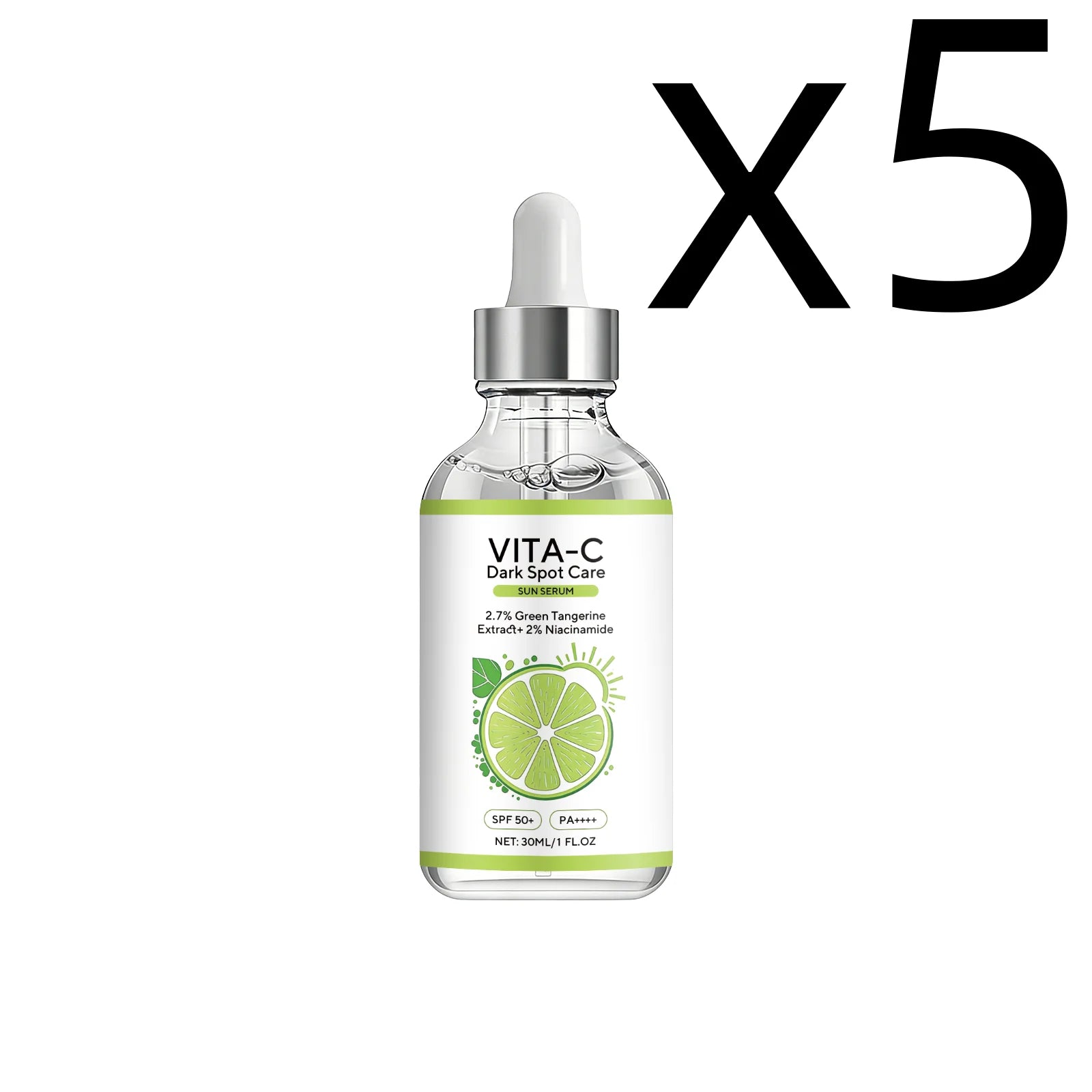 Vitamin C Sunscreen Essence – Brighten & Fade Spots SPF Serum Brightening Sunscreen Serum Oasis Select 30ml X 5PCS