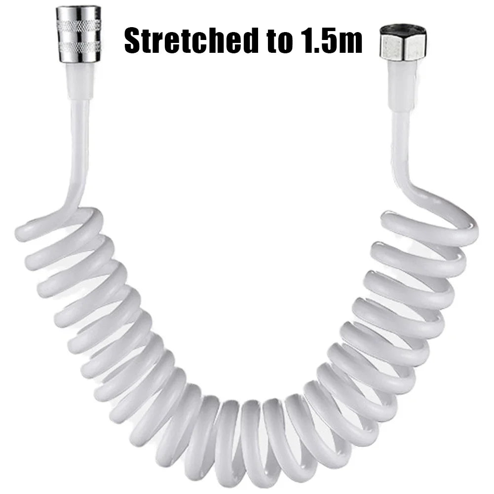Bathroom Pipe Shower Hose Home Use Water Plumbing 1.5M/2M Accessory Bidet Flexible PU Replacement Sprayer Spring Oasis Select White 1.5M China Mainland