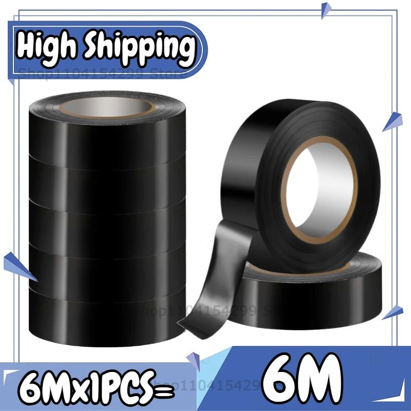 Electrical Insulating Tape Black Electrical Tapes Flame Retardant Strong Adhesive Wire Harness Tape for Electrical Wiring Tape Oasis Select 6M(1roll)