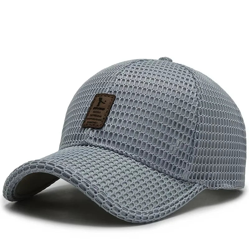 1pc Breathable Mesh Baseball Cap, Adjustable Quick-Dry Trucker Hat for Men Women, Summer Outdoor Casual Cap, Baseball cap Oasis Select light gray