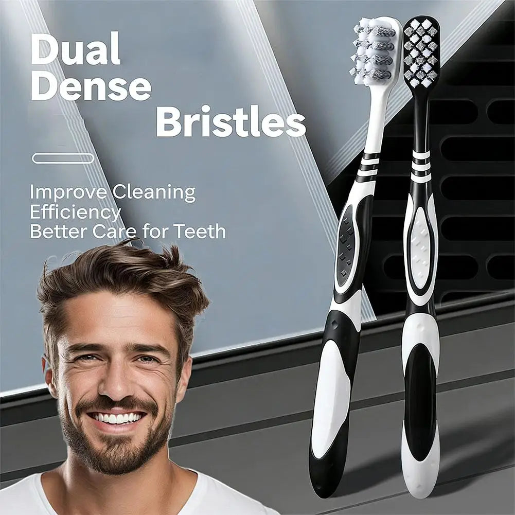 SADOER Hard Bristle Toothbrush 2-Pack – Deep Clean Gift Set Manual Toothbrush Set Oasis Select