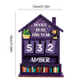 Books Read Tracker Manual Rustic Wooden Decorative Home Read Tracker Reading Sign Bookshelf Decor for Shelf Desk Table Display Oasis Select Purple