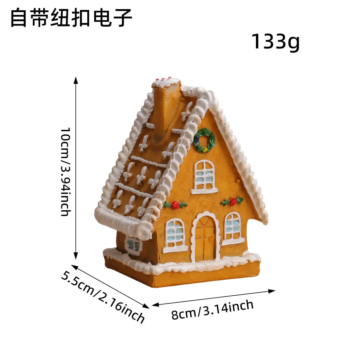 New Christmas Resin Small Houses Micro-landscape LED Illuminated Houses Christmas House Desktop Ornaments Christmas Decorations Oasis Select T2-64B