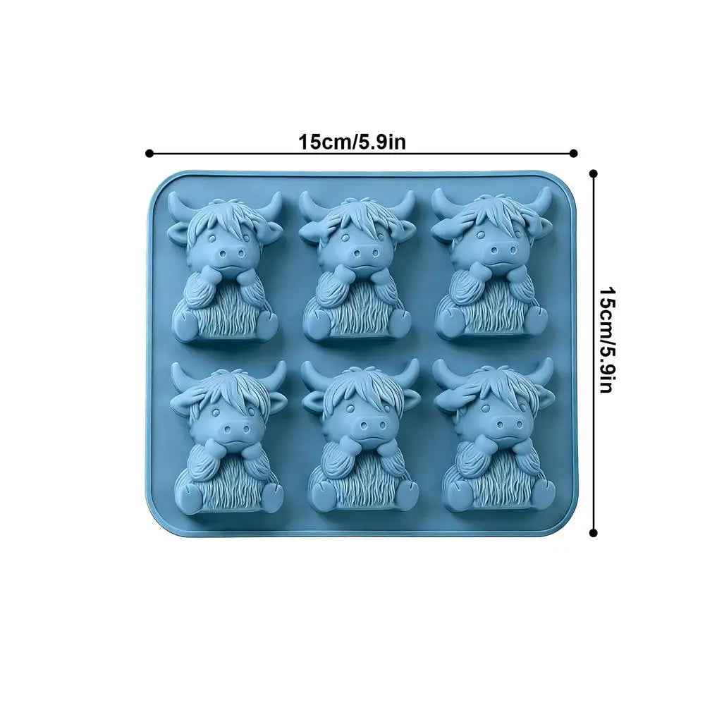 Ice Molds 6-Cavity Food Grade Reusable Baking Supplies Whiskey Ice Mold Cube Tray for Whiskey Bourbon Wine Candy Chocolate Jelly Oasis Select Random style