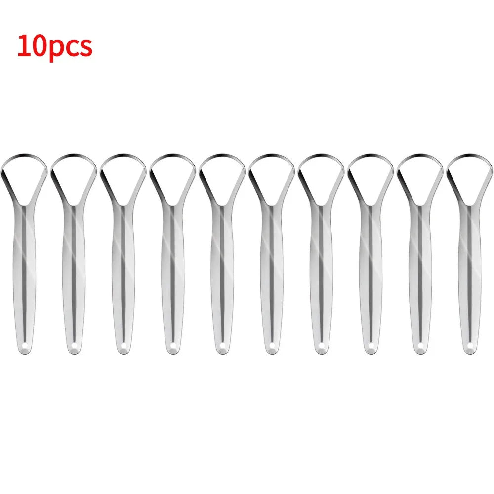 Stainless Steel Tongue Scraper – Fresh Breath Oral Care Tongue Scraper Oasis Select One Unit 10pcs