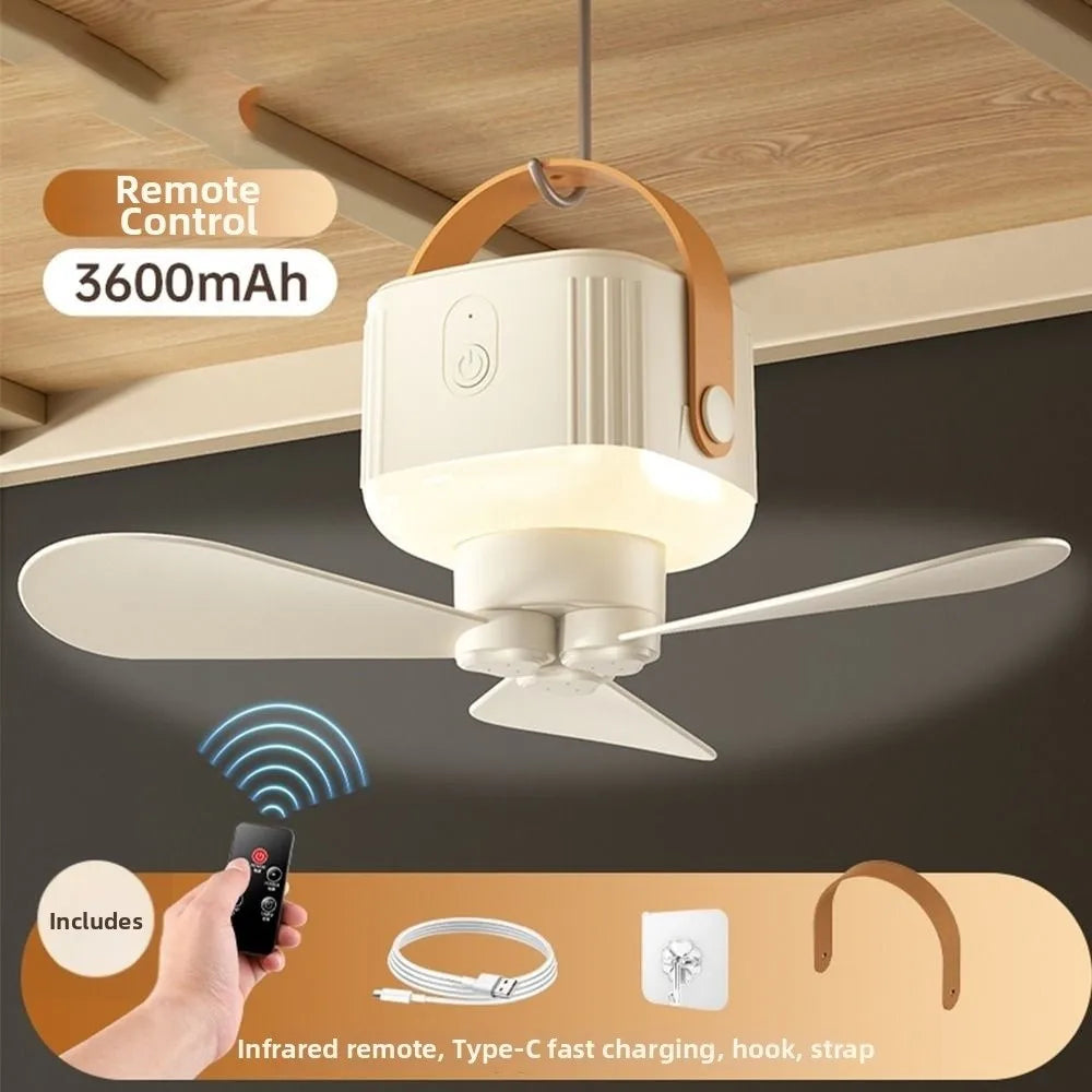 Rechargeable Ceiling Fan Light LED Lighting Remote Control Hanging Fan Light 3 Speed Settings with Remote Control Oasis Select