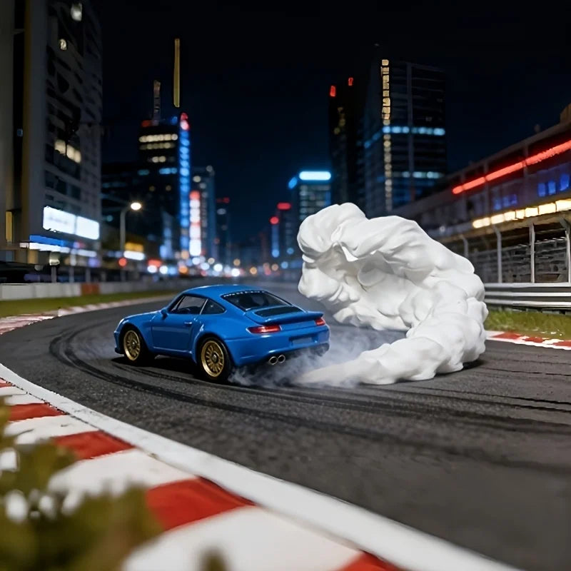 3D Printed 1:64 Miniature Drift Smoke Effect Model Ornament Racing Scene Accessory for Scale Car Models & Hobby Collectors Gifts Oasis Select