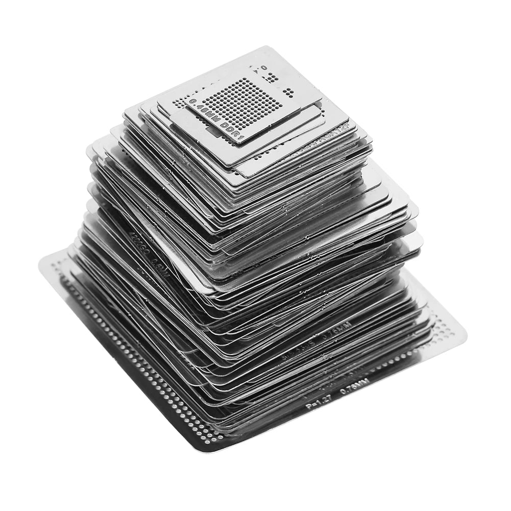 BGA Stencils Template BGA Reballing Rework Net Stencils Steel Template Mesh Directly Heat Set Kit Oasis Select Grey