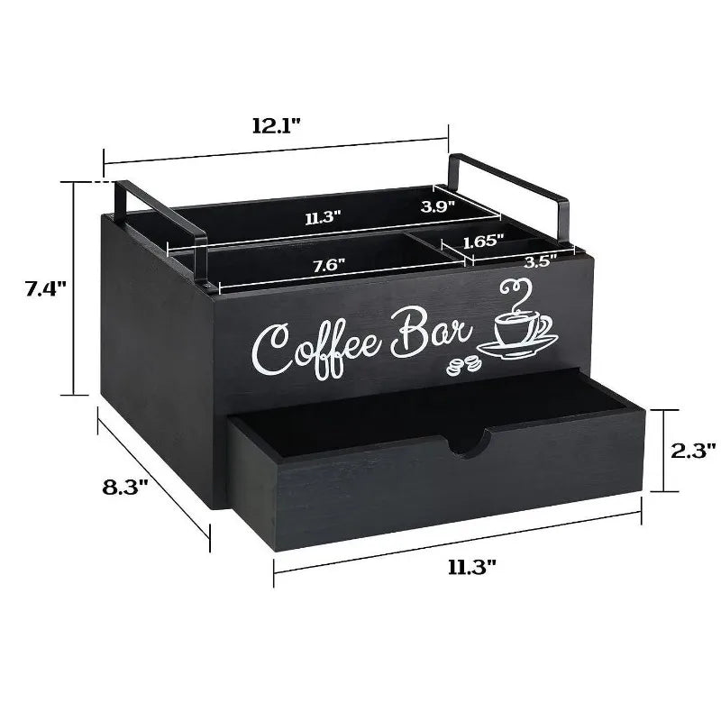 Wooden Coffee Capsule Storage Box Wooden Hand-held Desktop Milk Tea Bag Coffee Capsule Holder Storage Basket Oasis Select