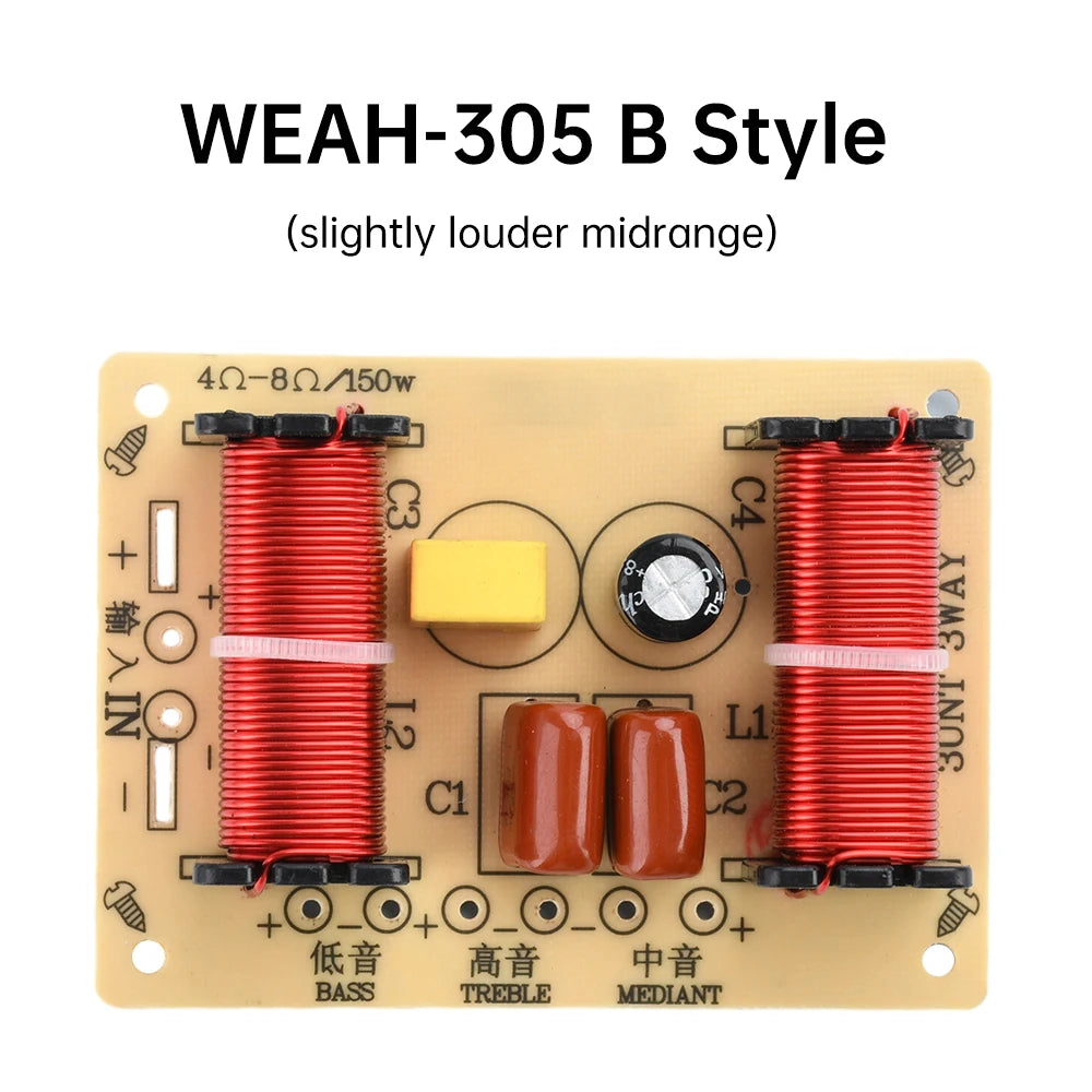 150W 3 Way HiFi Speaker Frequency Divider Audio Crossover Filter Treble Alto Bass Frequency Divider for Professional or Home Use Oasis Select