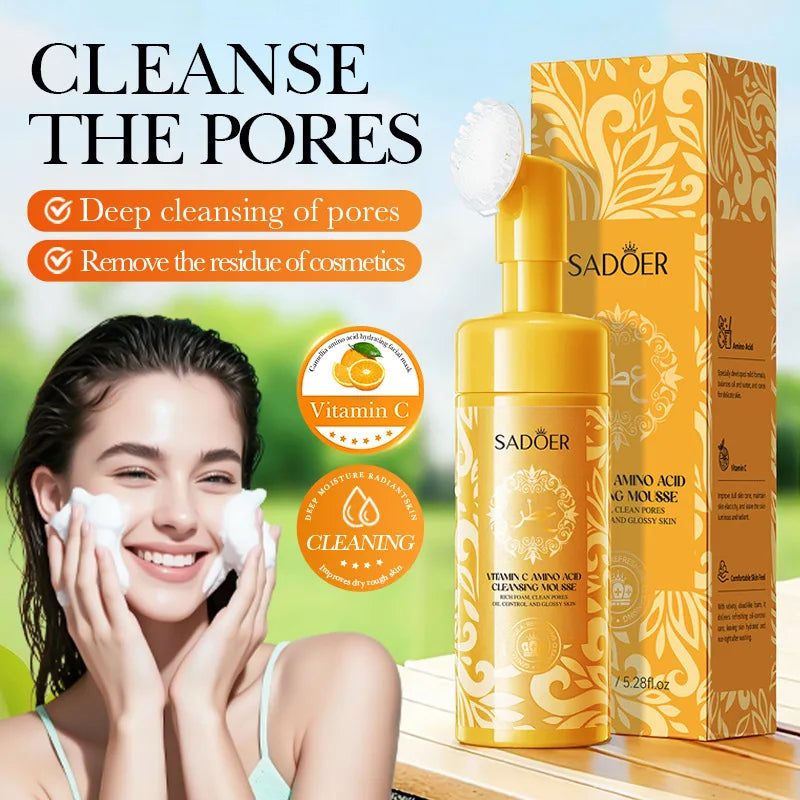 SADOER Vitamin C Amino Acid Cleansing Mousse 150ml Facial Cleansing Mousse Oasis Select
