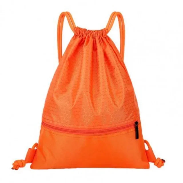 Outdoor Sport Drawstring Pocket Simple Backpack Men's and Women's Fitness Backpack Lightweight Basketball Bags Oxford Zipper Bag Oasis Select Orange