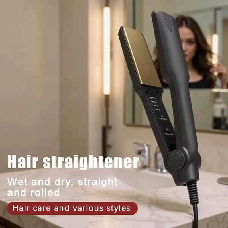 SU Hair Straightening Irons Dual Use Fast Warm-up Thermal Professional Ceramic Heating Plate For Straightening Curling Air Bangs Oasis Select