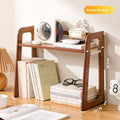 Multi-functional Desktop Cup Storage Shelf Office Table Finishing Dining Table Countertop Multi-layer Bookshelf Small Shelf Oasis Select Brown B